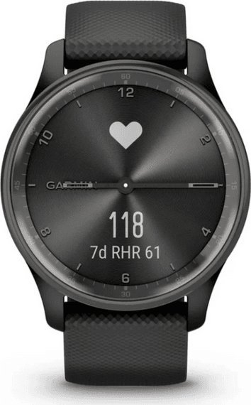 Orë sportive Garmin Vivomove Trend, 40 mm, Garmin Pay, e zezë