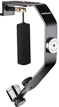 Stabilizues dore Mantona Blackline 1/4", për GoPro, rrotullim 360°, i zi