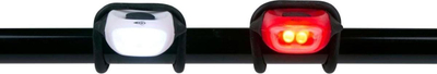 Set drita biçiklete Dunlop, LED, 2 copë, e bardhë edhe e kuqe