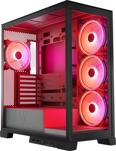 Kuti kompjuteri Modecom Volcano Space Apex ARGB, ATX, 4 ventilatorë 140mm, e zezë