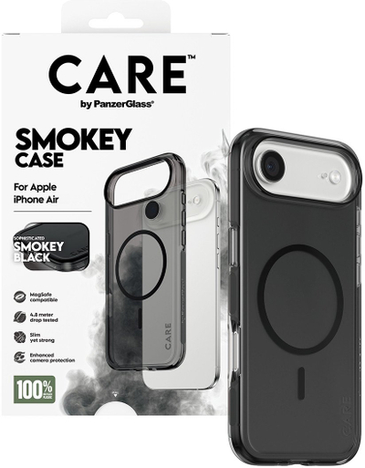 Këllëf telefoni PanzerGlass CARE Flagship Urban Explorer Smokey, MagSafe, për iPhone Air, i zi