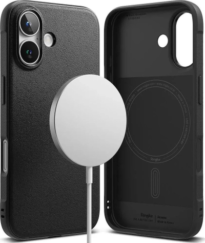 Këllëf telefoni Ringke Onyx Magnetic MagSafe për iPhone 16, nga TPU, i zi