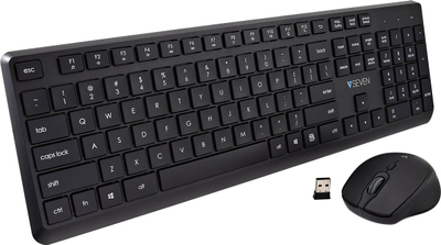 Set tastierë dhe maus V7 CKW350US, wireless 2.4 GHz, layout US, i zi