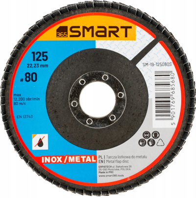 Disk flap Smart, për inox dhe metal, 125mm, granulim 80