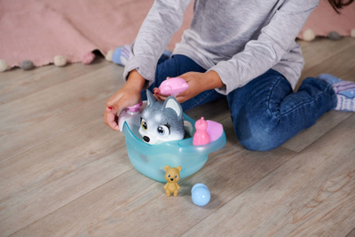 Set lodër me vaskë Simba Pamper Petz Bathtub, qenush husky, me pompë uji, me ngjyra nga të gjitha