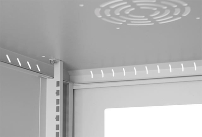 Kabinet muri Netrack ECO Line 19", 12U 600mm, derë xhami, gri