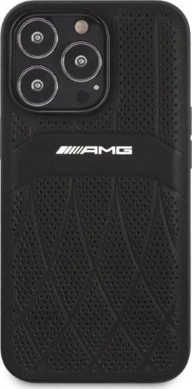 Mbrojtëse telefoni Mercedes AMG AMHCP13XOSDBK, për iPhone 13 Pro Max 6.7", lëkurë, e zezë