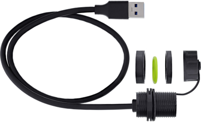 Kabllo USB A InLine, IP68, 50cm, e zezë