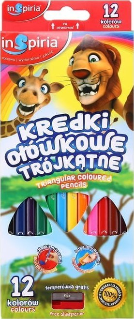 Lapsa ngjyrosës InSpiria Triangular, 12 ngjyra, me mprehëse