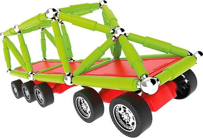 Lodër Ndërtuese Magnetike Supermag Tags Wheels, 143 copë, me rrota, shumëngjyrëshe