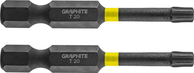 Set bite goditës për vidhosje Graphite TX20, 50 mm, 2 copë, gri