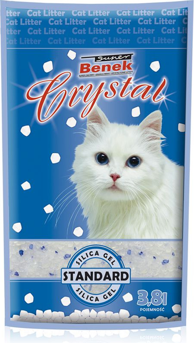 Rërë për mace Super Benek Crystal Natural, 3.8L, silicë, pa aromë