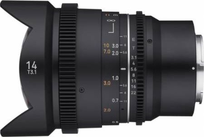 Objektiv kino Samyang 14mm T3.1 VDSLR MK2, Canon EF, fokus me dorë, i zi