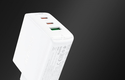 Karikues muri Acefast A41, 65W, 2x USB C 1x USB A, i bardhë