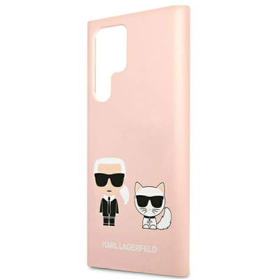 Kapak telefoni Karl Lagerfeld KLHCS22LSSKCI, për Samsung Galaxy S22 Ultra, silikon, rozë e çelët