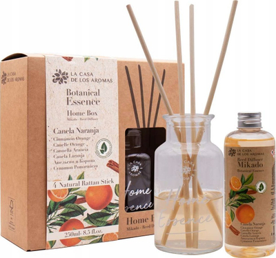 Difuzer aromash La Casa de los Aromas Botanical Essence, kanellë edhe portokall, 250ml, set me 2 copë