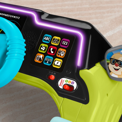 Lodër edukative Fisher-Price Laugh &amp; Learn Little Driver, qendër aktiviteti me timon, në polonisht, shumëngjyrëshe
