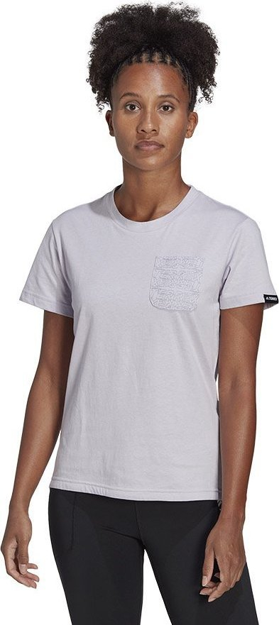 Bluzë adidas TX Pocket Tee W HT7247, mëngë të shkurtra, prerje standarde, gri