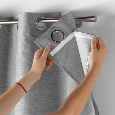 Perde me unaza Grommet, 140x260 cm, blackout, gri