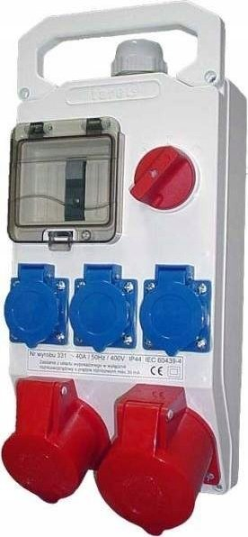 Panel ndarës ndërtimi Polam Nakło 330, IP44, 2x32A 5P 3x16A 3P, gri