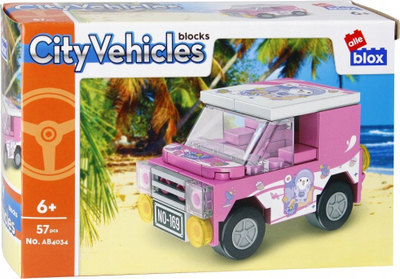 Lodër blloqe Alleblox City Vehicles AB4034, 57 pjesë, veturë qyteti, rozë