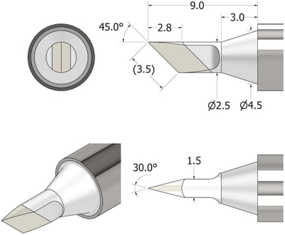 Lutues iFixit IF145-841-1, 100W, majë 2.5mm, argjendtë