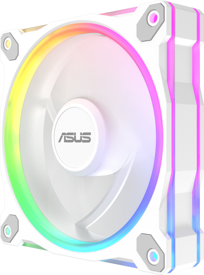Ventilatorë kasë ASUS Prime MR120, 120mm, ARGB, set 3 copë, të bardhë
