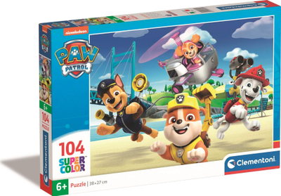 Puzzle Clementoni SuperColor Paw Patrol, 104 copa, 38 x 27 cm
