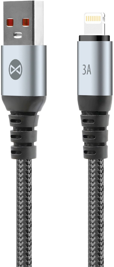 Kabllo USB Lightning Forever Braix, 1 m, 3A, e zezë