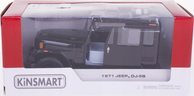 Makina lodër Kinsmart Jeep DJ-5B 1971, metal, me tërheqje “pull-back”, e kuqe