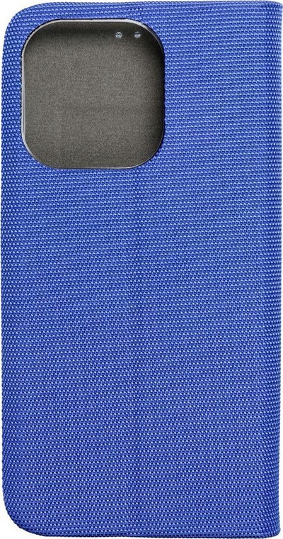 Kapak libri SENSITIVE për iPhone 15 Pro, me magnet, me xhep kartash, blu