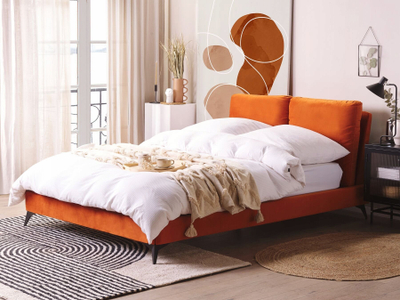 Shtrat Beliani Melle, velvet, 140 x 200 cm, portokalli