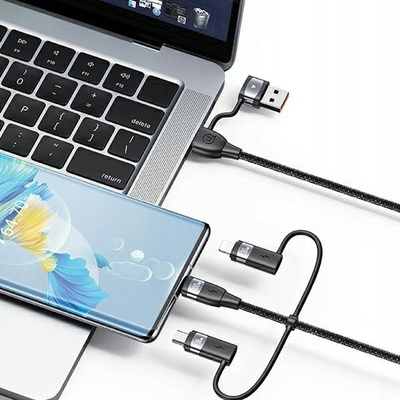 Kabllo karikimi Usams U85 US-SJ646, 6‑në‑1, 100W, 2m, e zezë