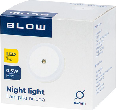 Lampë nate Blow Night Light, LED 0.5W, me sensor muzgut, e bardhë