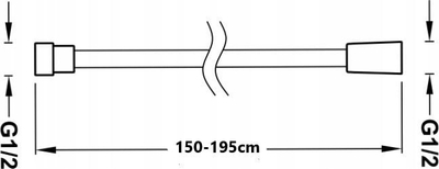 Zorrë dushi Tucai Extendable Shower Hose, 150-195 cm, inoks, ngjyrë argjendi