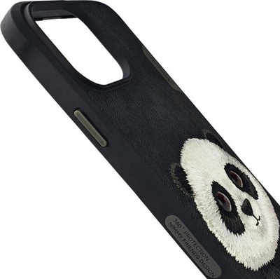 Kapak telefoni Nimmy Case Big Eyed Pet 2.0 Panda për iPhone 15 Pro Max 6.7", TPU, i zi