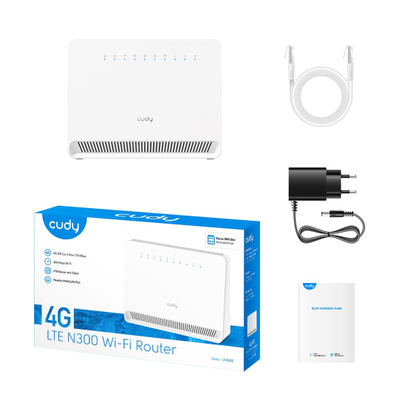 Router Cudy LT400E, N300 WiFi 4, 4G LTE, i bardhë