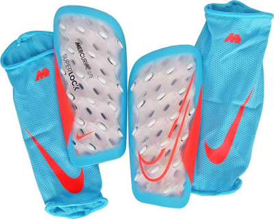 Mburoja kërciri Nike Mercurial Lite SL Superlock për futboll, blu me portokalli