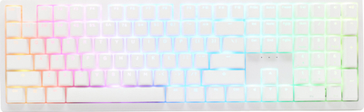 Tastierë gaming Ducky Zero 6108 Pure White, pa kabllo, RGB, Cherry MX2A Red, US ANSI, e bardhë
