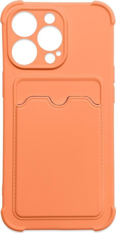 Mbrojtëse telefoni Hurtel Card Armor për iPhone 13 Pro Max, silikon, portofol për karta, portokalli