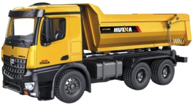 Kamion me pult Huina 1582 RC Dump Truck, shkalla 1:14, me drita dhe zë, i verdhë