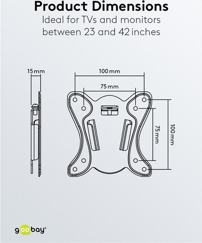 Mbajtëse muri për TV Wentronic 58523, 23–42\", 25 kg, gri me të zezë