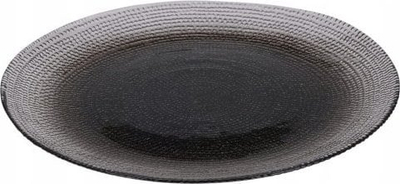 Pjatë dekorative Koopman Flat Glass, qelq, 21 cm, e zezë