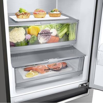 Frigorifer i kombinuar LG GBB72PZVCN1, 384L, inox, argjendtë