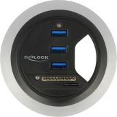 Hub tavoline DeLOCK 62869, 3x USB 3.0, lexues karte SD, i zi
