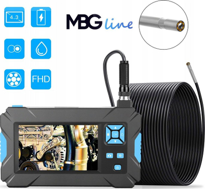 Инспекциска камера MBG Line ендоскоп, 10 m, Full HD, 3.9 mm, црна