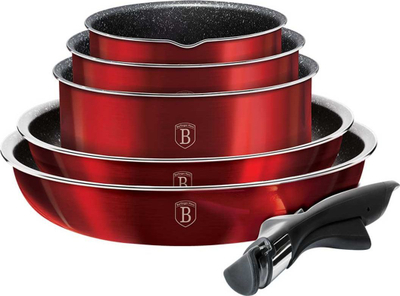 Set enësh gatimi BerlingerHaus BH-1674, 9 copë, të kuqe