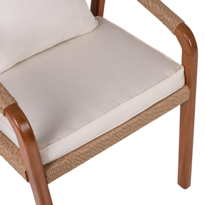 Karrige druri teak me litar & jastëkë 57×63.5×75–88 cm (HM9456.01)