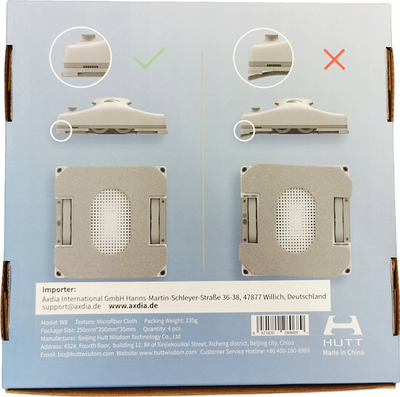 Padi larëse Hutt W8, mikrofibër, set 4 copë, gri