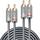 Kabllo audio Lindy Cromo Line, RCA x2 në RCA x2, 0.5m, argjendtë